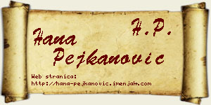Hana Pejkanović vizit kartica